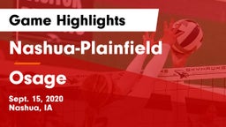 Nashua-Plainfield  vs Osage  Game Highlights - Sept. 15, 2020