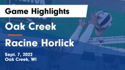 Oak Creek  vs Racine Horlick Game Highlights - Sept. 7, 2022