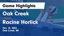 Oak Creek  vs Racine Horlick Game Highlights - Oct. 15, 2022