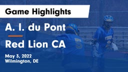 A. I. du Pont  vs Red Lion CA Game Highlights - May 3, 2022