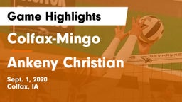 Colfax-Mingo  vs Ankeny Christian Game Highlights - Sept. 1, 2020