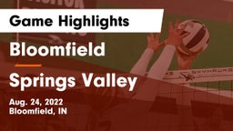 Bloomfield  vs Springs Valley  Game Highlights - Aug. 24, 2022