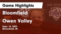Bloomfield  vs Owen Valley  Game Highlights - Sept. 14, 2023