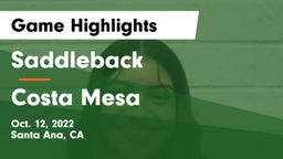 Saddleback  vs Costa Mesa Game Highlights - Oct. 12, 2022