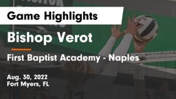 Bishop Verot  vs First Baptist Academy - Naples Game Highlights - Aug. 30, 2022