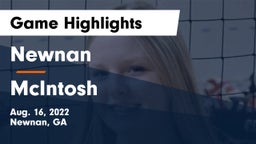 Newnan  vs McIntosh  Game Highlights - Aug. 16, 2022