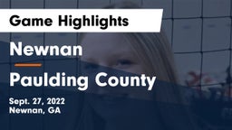 Newnan  vs Paulding County Game Highlights - Sept. 27, 2022