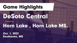 DeSoto Central  vs Horn Lake , Horn Lake MS. Game Highlights - Oct. 1, 2022