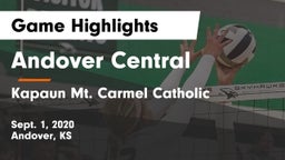 Andover Central  vs Kapaun Mt. Carmel Catholic  Game Highlights - Sept. 1, 2020