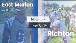 Matchup: East Marion High vs. Richton  2018