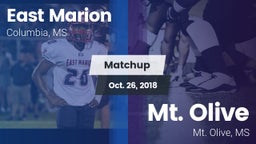 Matchup: East Marion High vs. Mt. Olive  2018