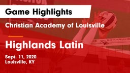 Christian Academy of Louisville vs Highlands Latin  Game Highlights - Sept. 11, 2020