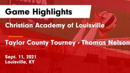 Christian Academy of Louisville vs Taylor County Tourney - Thomas Nelson Game Highlights - Sept. 11, 2021