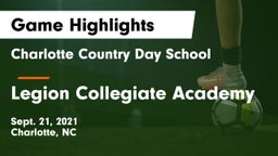 Charlotte Country Day School vs Legion Collegiate Academy Game Highlights - Sept. 21, 2021