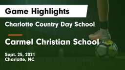 Charlotte Country Day School vs Carmel Christian School Game Highlights - Sept. 25, 2021