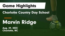 Charlotte Country Day School vs Marvin Ridge  Game Highlights - Aug. 29, 2023