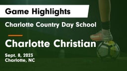 Charlotte Country Day School vs Charlotte Christian  Game Highlights - Sept. 8, 2023