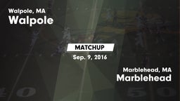 Matchup: Walpole  vs. Marblehead  2016