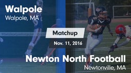 Matchup: Walpole  vs. Newton North Football 2016