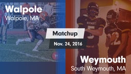 Matchup: Walpole  vs. Weymouth  2016