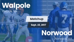 Matchup: Walpole  vs. Norwood  2017