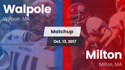 Matchup: Walpole  vs. Milton  2017