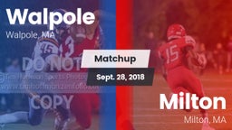 Matchup: Walpole  vs. Milton  2018