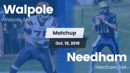 Matchup: Walpole  vs. Needham  2018