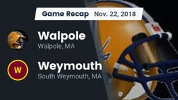 Recap: Walpole  vs. Weymouth  2018