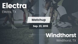 Matchup: Electra  vs. Windthorst  2016