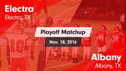 Matchup: Electra  vs. Albany  2016