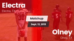 Matchup: Electra  vs. Olney  2019