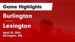 Burlington  vs Lexington  Game Highlights - April 25, 2024