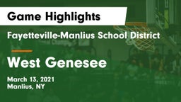 Fayetteville-Manlius School District  vs West Genesee  Game Highlights - March 13, 2021