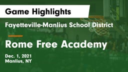 Fayetteville-Manlius School District  vs Rome Free Academy  Game Highlights - Dec. 1, 2021