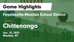 Fayetteville-Manlius School District  vs Chittenango Game Highlights - Jan. 15, 2022