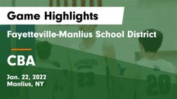 Fayetteville-Manlius School District  vs CBA Game Highlights - Jan. 22, 2022