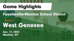Fayetteville-Manlius School District  vs West Genesee  Game Highlights - Jan. 11, 2022