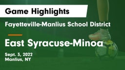 Fayetteville-Manlius School District  vs East Syracuse-Minoa  Game Highlights - Sept. 3, 2022