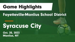 Fayetteville-Manlius School District  vs Syracuse City Game Highlights - Oct. 20, 2022