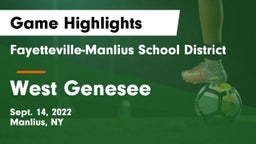 Fayetteville-Manlius School District  vs West Genesee  Game Highlights - Sept. 14, 2022