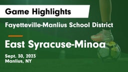 Fayetteville-Manlius School District  vs East Syracuse-Minoa  Game Highlights - Sept. 30, 2023