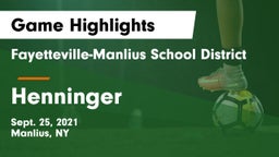 Fayetteville-Manlius School District  vs Henninger Game Highlights - Sept. 25, 2021