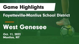 Fayetteville-Manlius School District  vs West Genesee  Game Highlights - Oct. 11, 2022