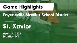 Fayetteville-Manlius School District  vs St. Xavier  Game Highlights - April 24, 2022