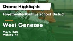 Fayetteville-Manlius School District  vs West Genesee  Game Highlights - May 5, 2022