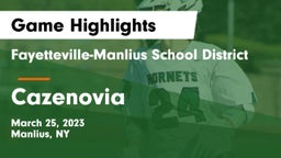 Fayetteville-Manlius School District  vs Cazenovia  Game Highlights - March 25, 2023