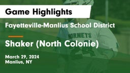 Fayetteville-Manlius School District  vs Shaker  (North Colonie) Game Highlights - March 29, 2024