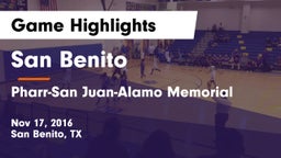 San Benito  vs Pharr-San Juan-Alamo Memorial  Game Highlights - Nov 17, 2016