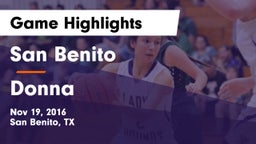 San Benito  vs Donna Game Highlights - Nov 19, 2016